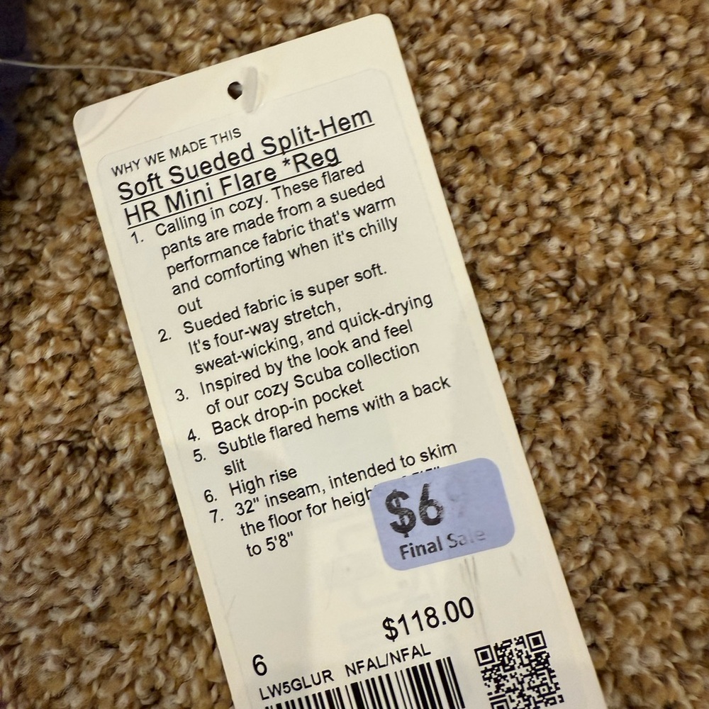 lululemon soft sueded HR mini flare pants - Picture 3 of 3